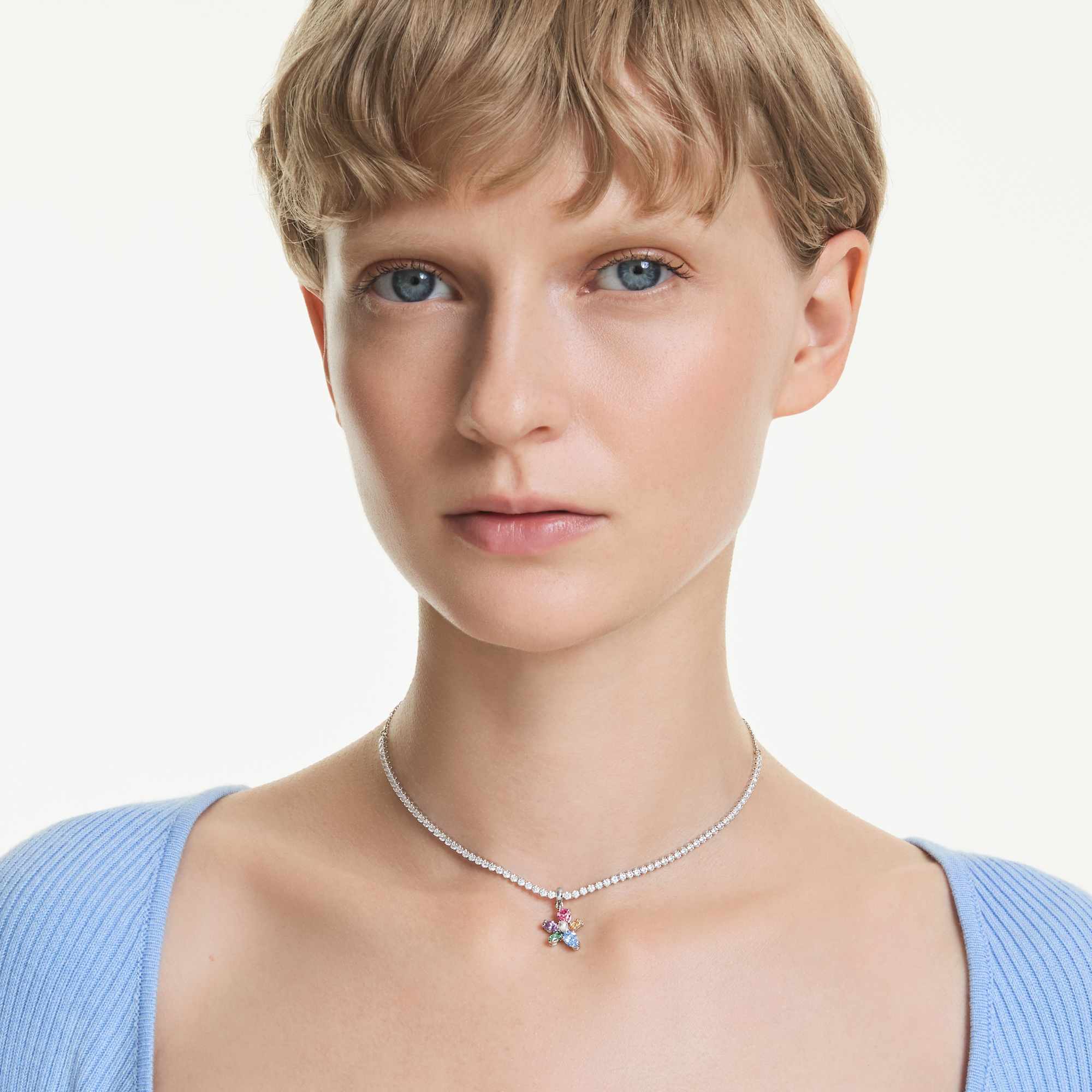 Ariana Grande x Swarovski Gerdanlık, Karışık Kesim, Çiçek, Çok Renkli, Rodyum Kaplama