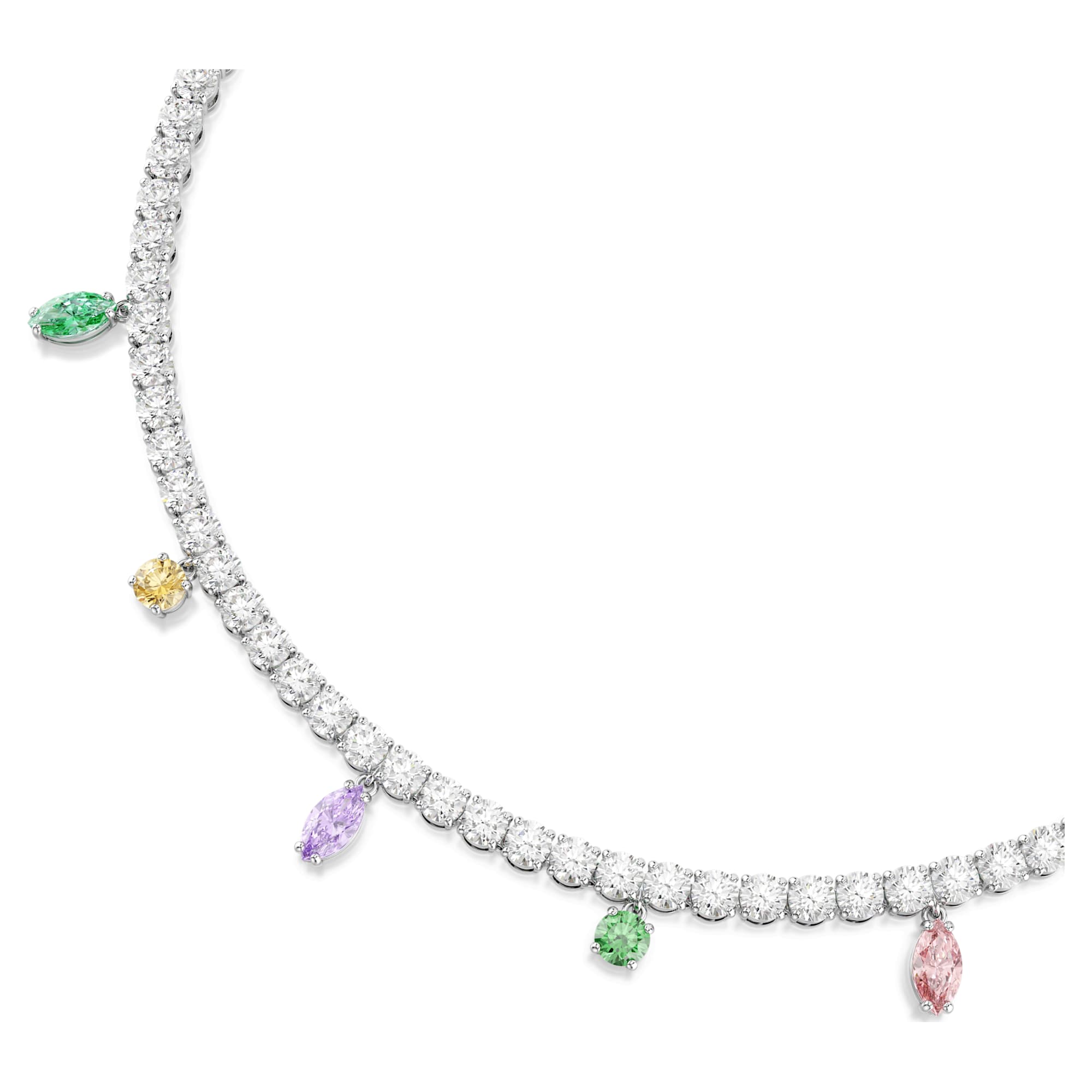 Ariana Grande x Swarovski Tennis kolye, Karışık Kesim, Çok Renkli, Rodyum Kaplama