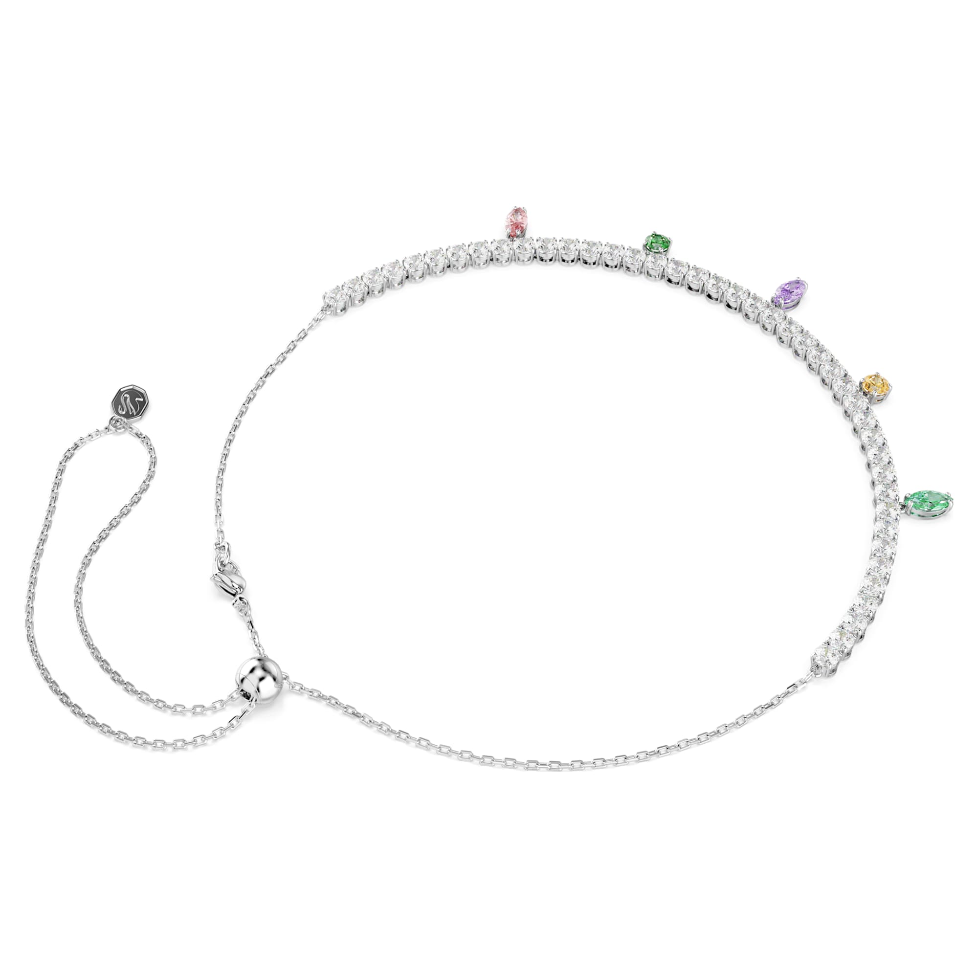 Ariana Grande x Swarovski Tennis kolye, Karışık Kesim, Çok Renkli, Rodyum Kaplama