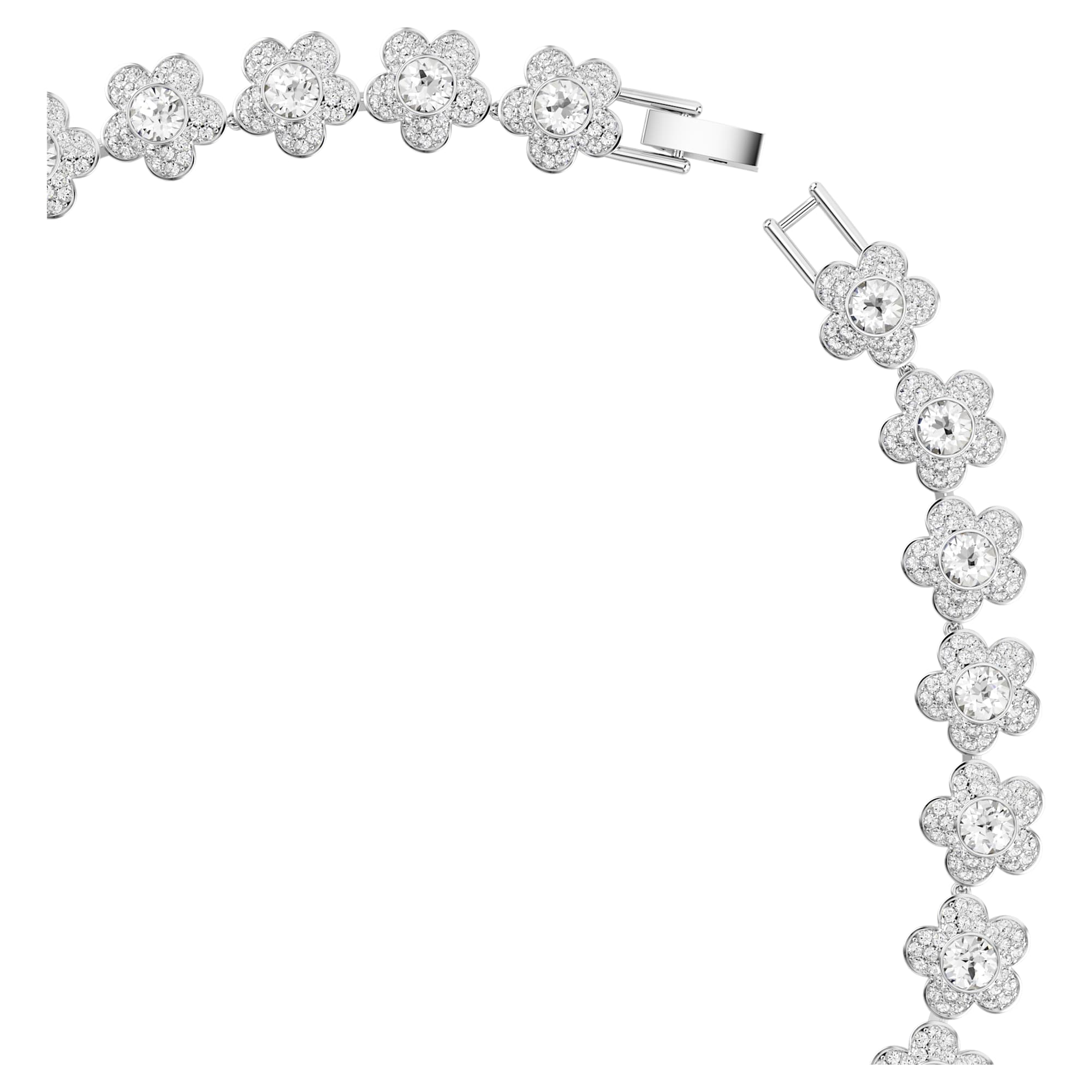 Ariana Grande x Swarovski Kolye, Yuvarlak Kesim, Çiçek, Beyaz, Rodyum Kaplama