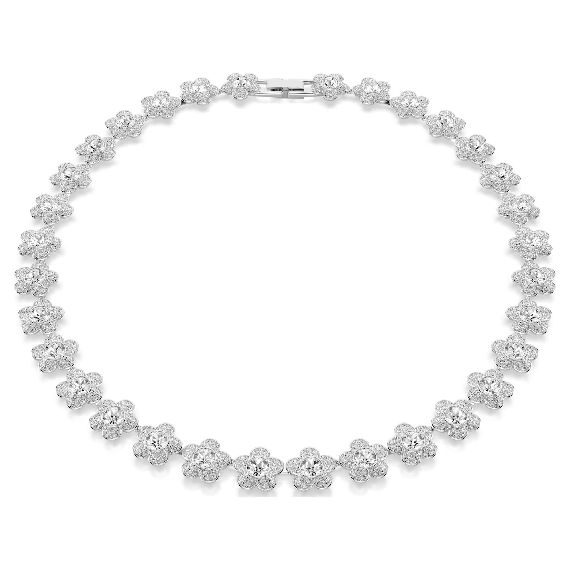 Ariana Grande x Swarovski Kolye, Yuvarlak Kesim, Çiçek, Beyaz, Rodyum Kaplama