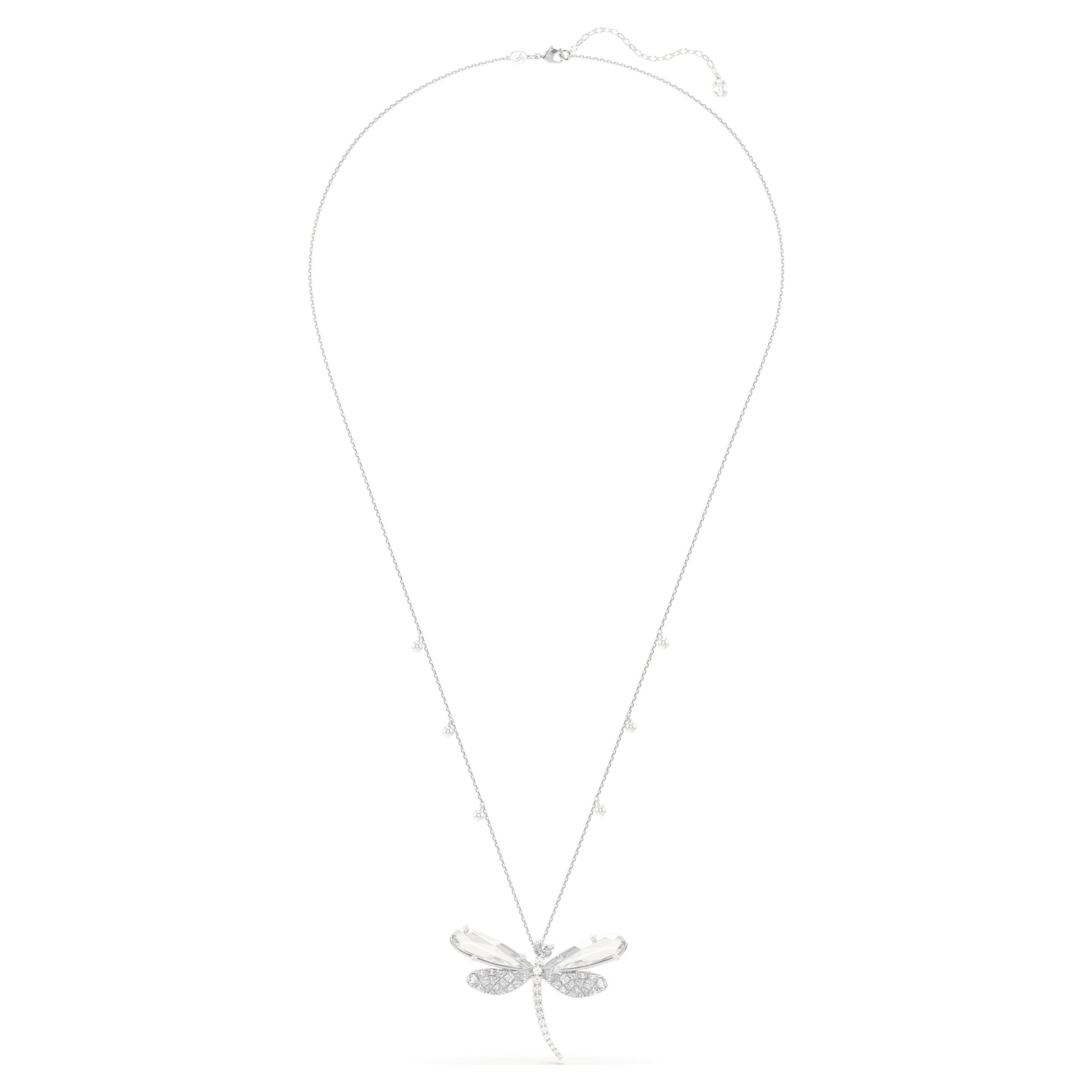 Ariana Grande x Swarovski Kolye ve broş, Karışık Kesim, Yusufçuk, Yeşil, Rodyum Kaplama