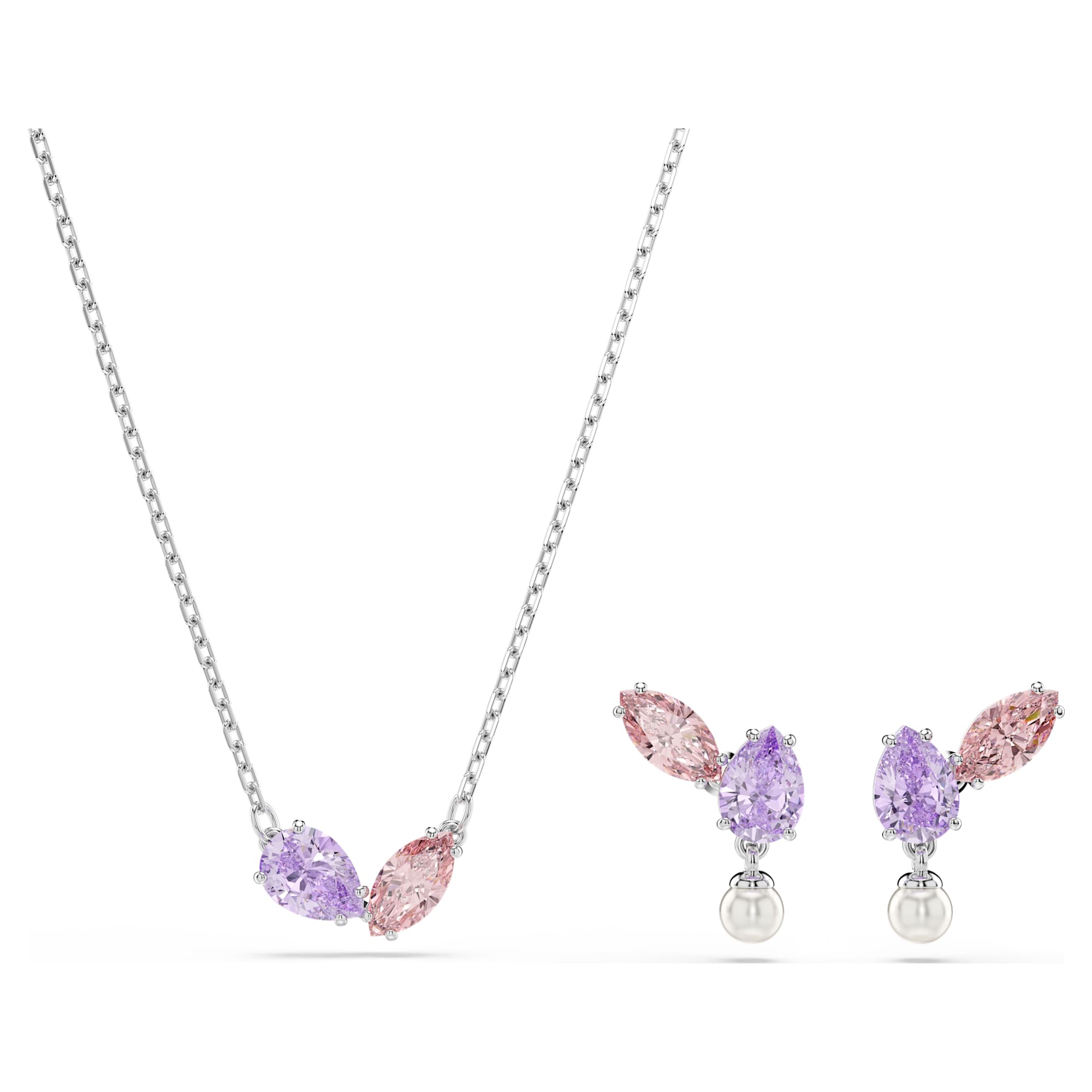 Ariana Grande x Swarovski Set, Karışık Kesim, Çok Renkli, Rodyum Kaplama