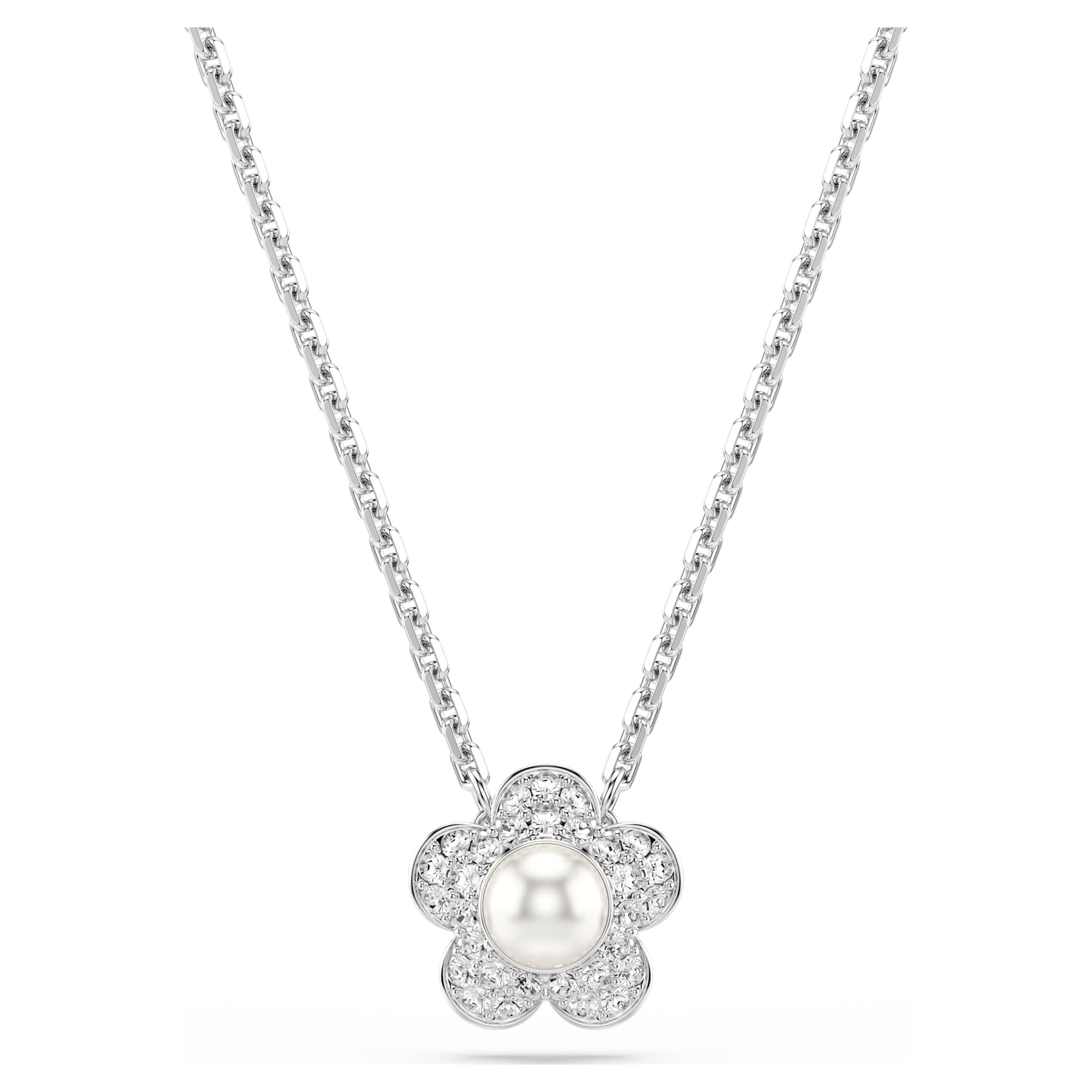 Ariana Grande x Swarovski Set, Kristal İnci, Yuvarlak Kesim, Çiçek, Beyaz, Rodyum Kaplama