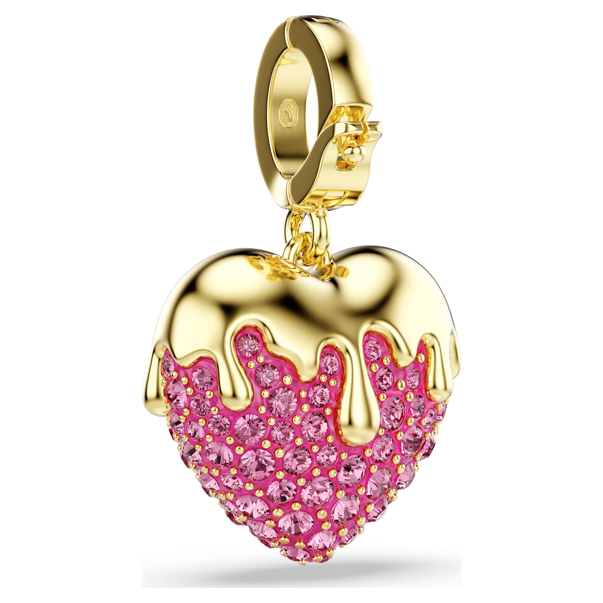 Idyllia Charm, Yuvarlak Kesim, Kalp, Pembe, Sarı Altın Rengi Kaplama