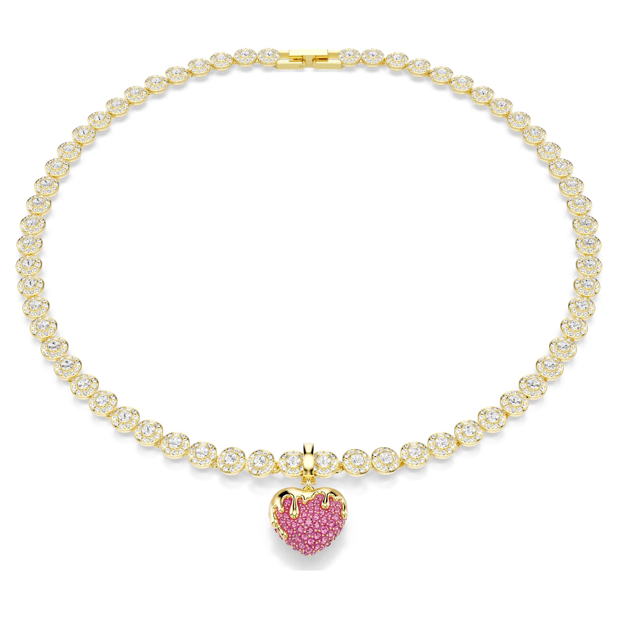 Idyllia Charm, Yuvarlak Kesim, Kalp, Pembe, Sarı Altın Rengi Kaplama