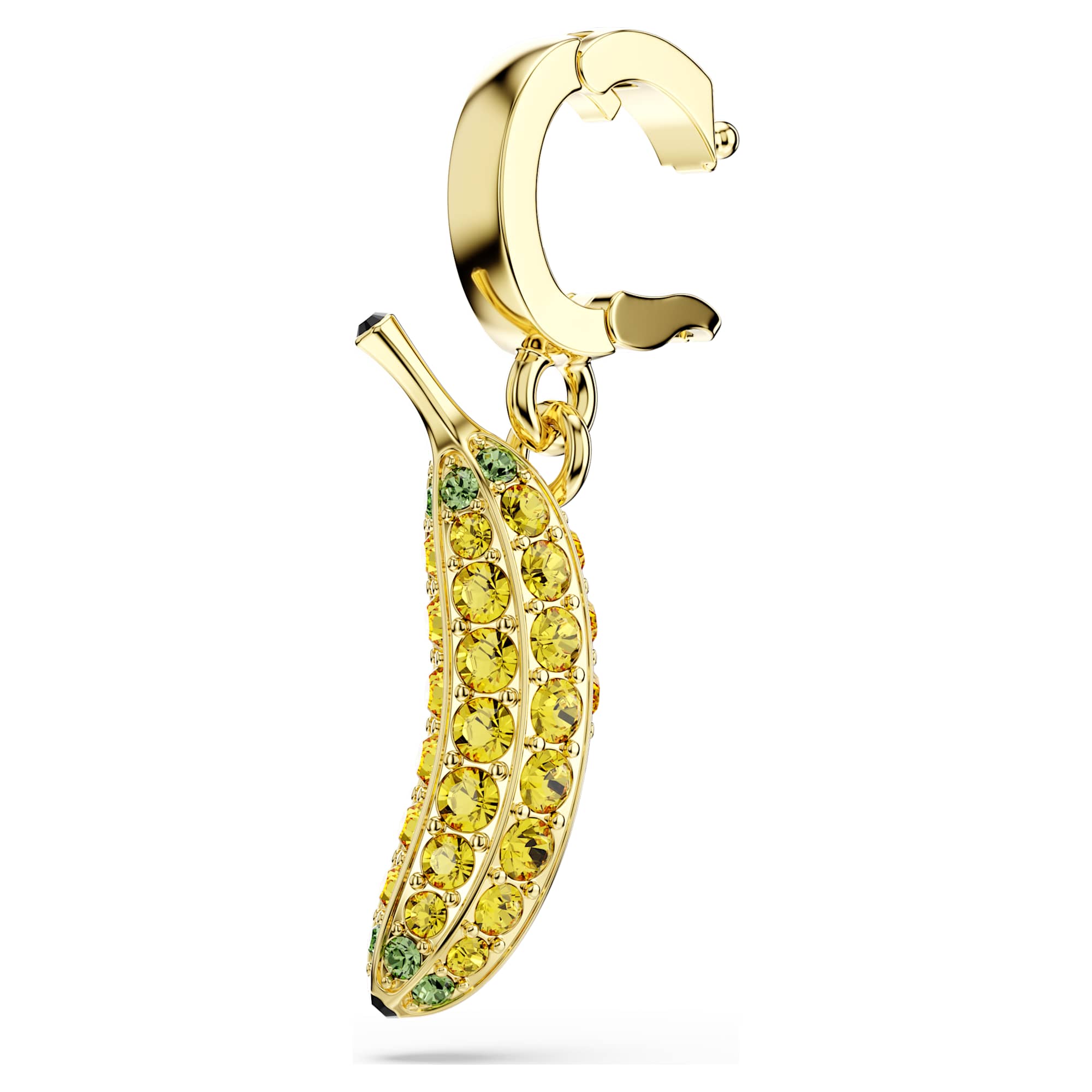 Minions Banana Charm, Pave, Sarı, Sarı Altın Rengi Kaplama