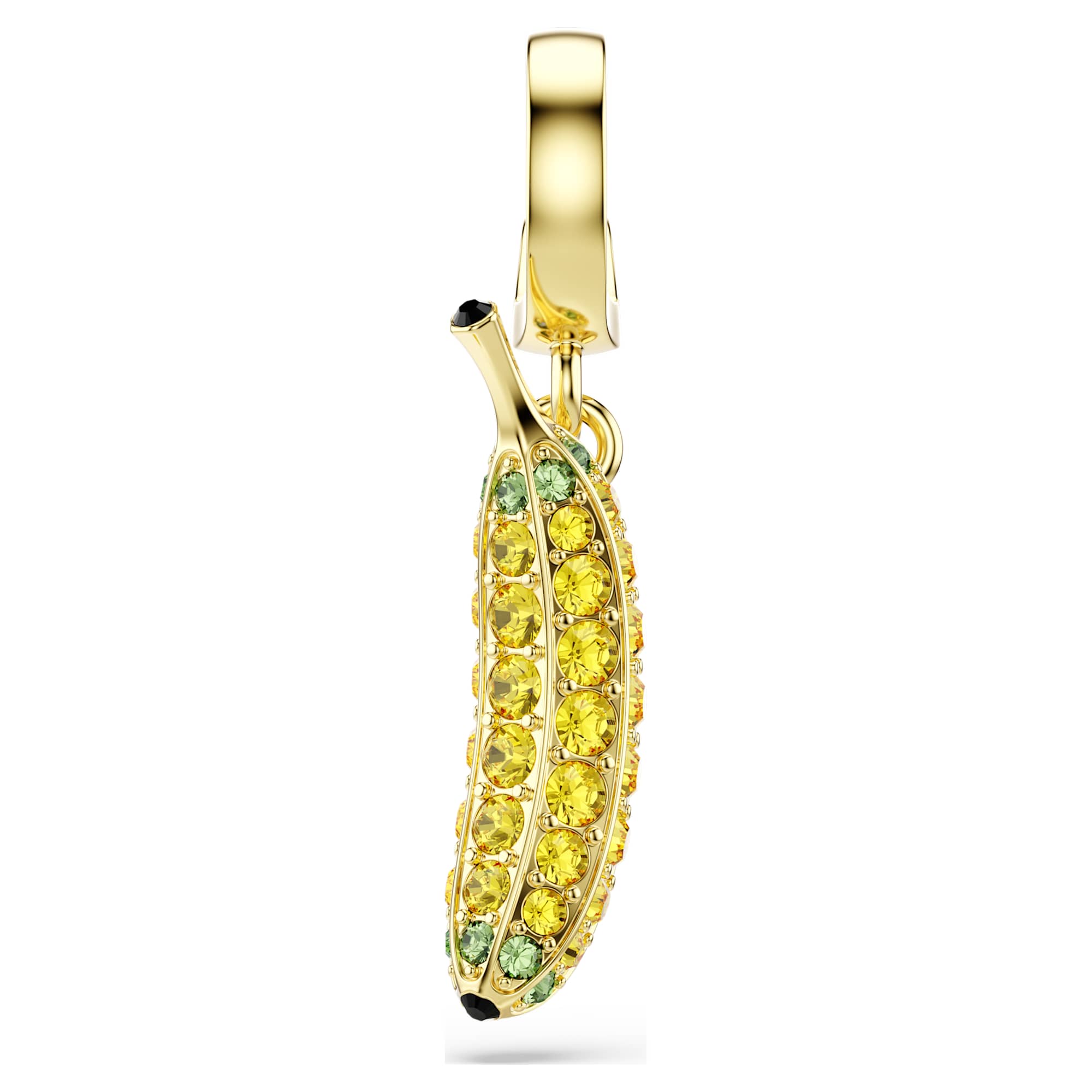 Minions Banana Charm, Pave, Sarı, Sarı Altın Rengi Kaplama