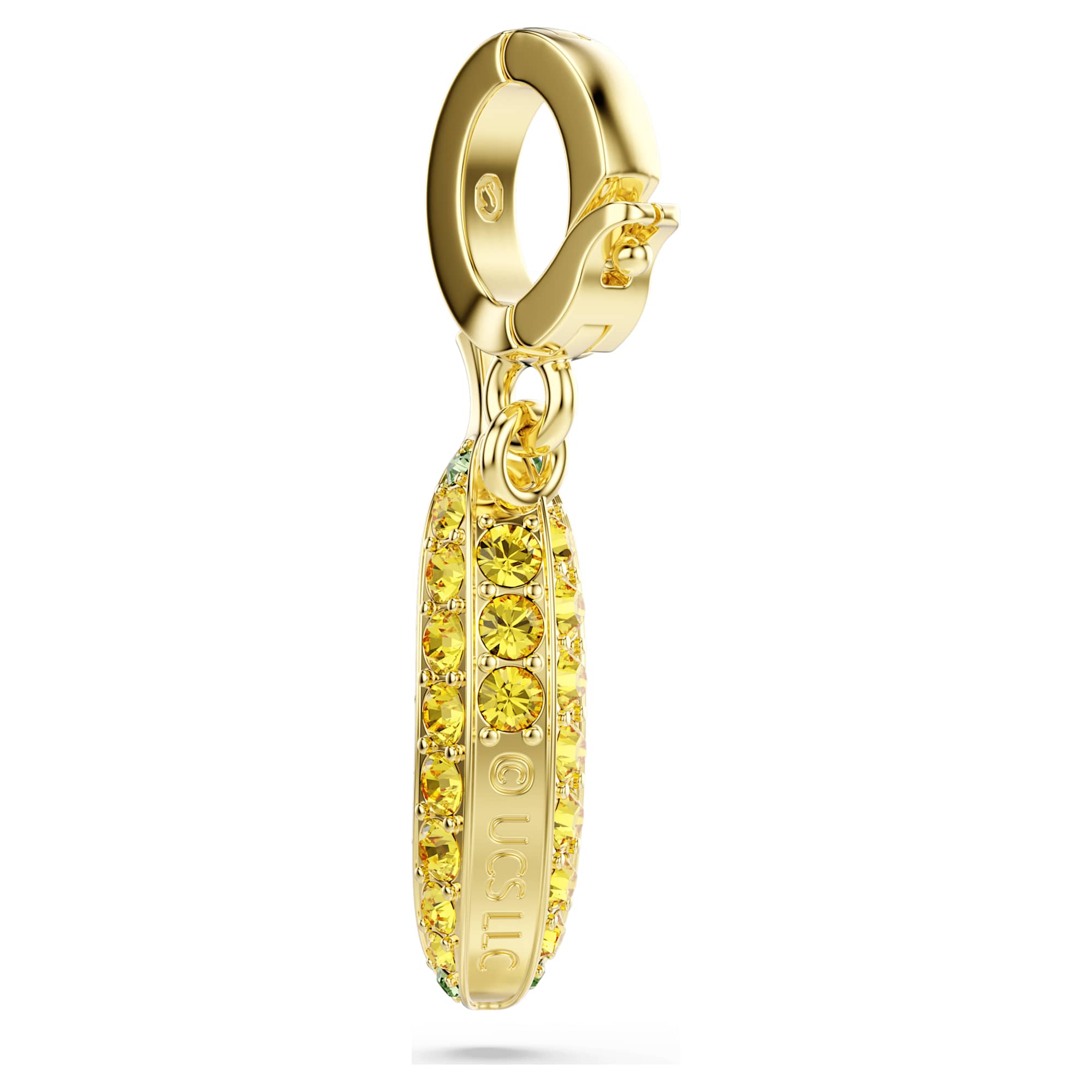 Minions Banana Charm, Pave, Sarı, Sarı Altın Rengi Kaplama