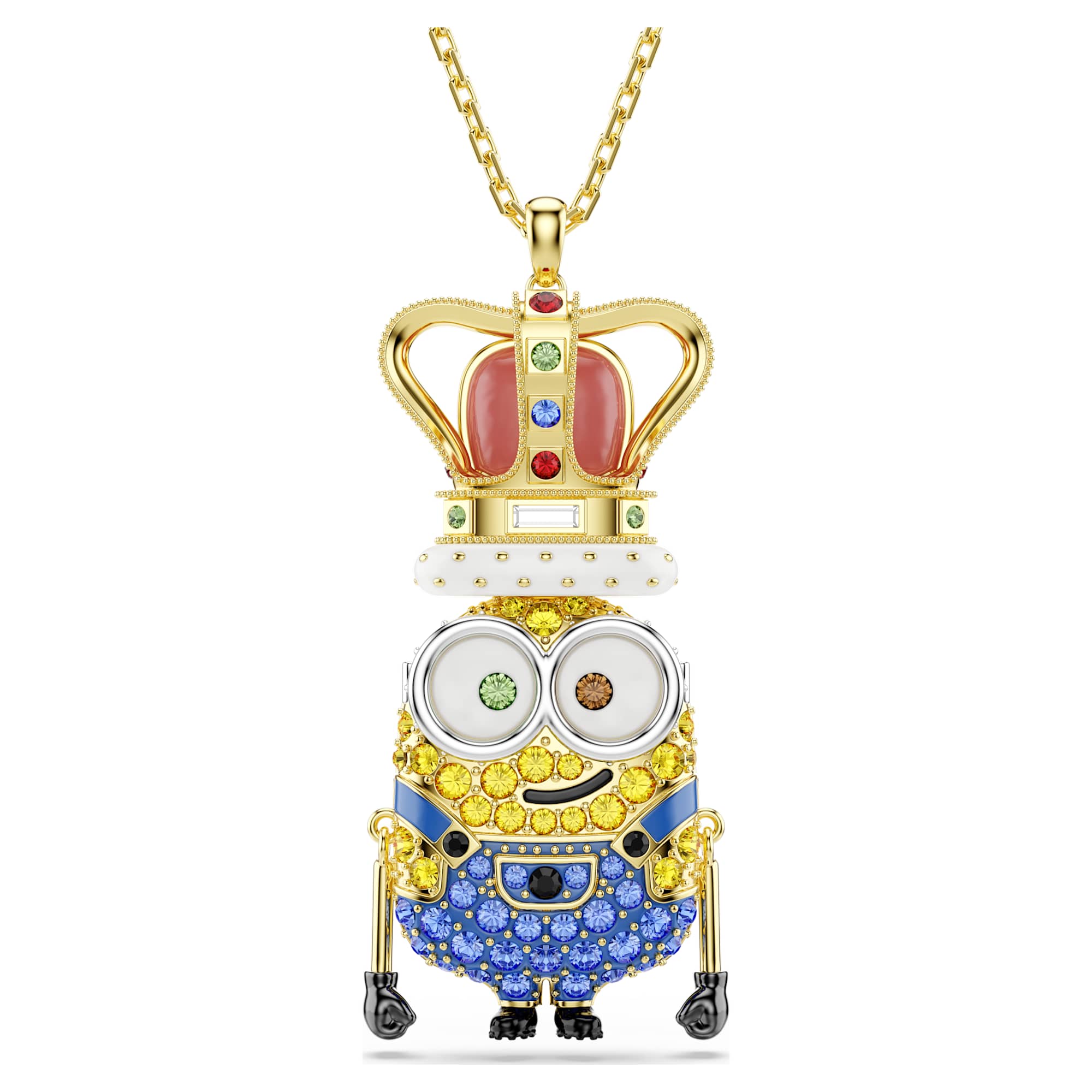 Minions King Bob Kolye, Pave, Çok Renkli, Sarı Altın Rengi Kaplama