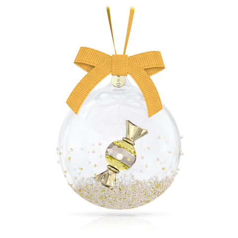 Holiday Cheers Dulcis Ball Ornament, Yellow