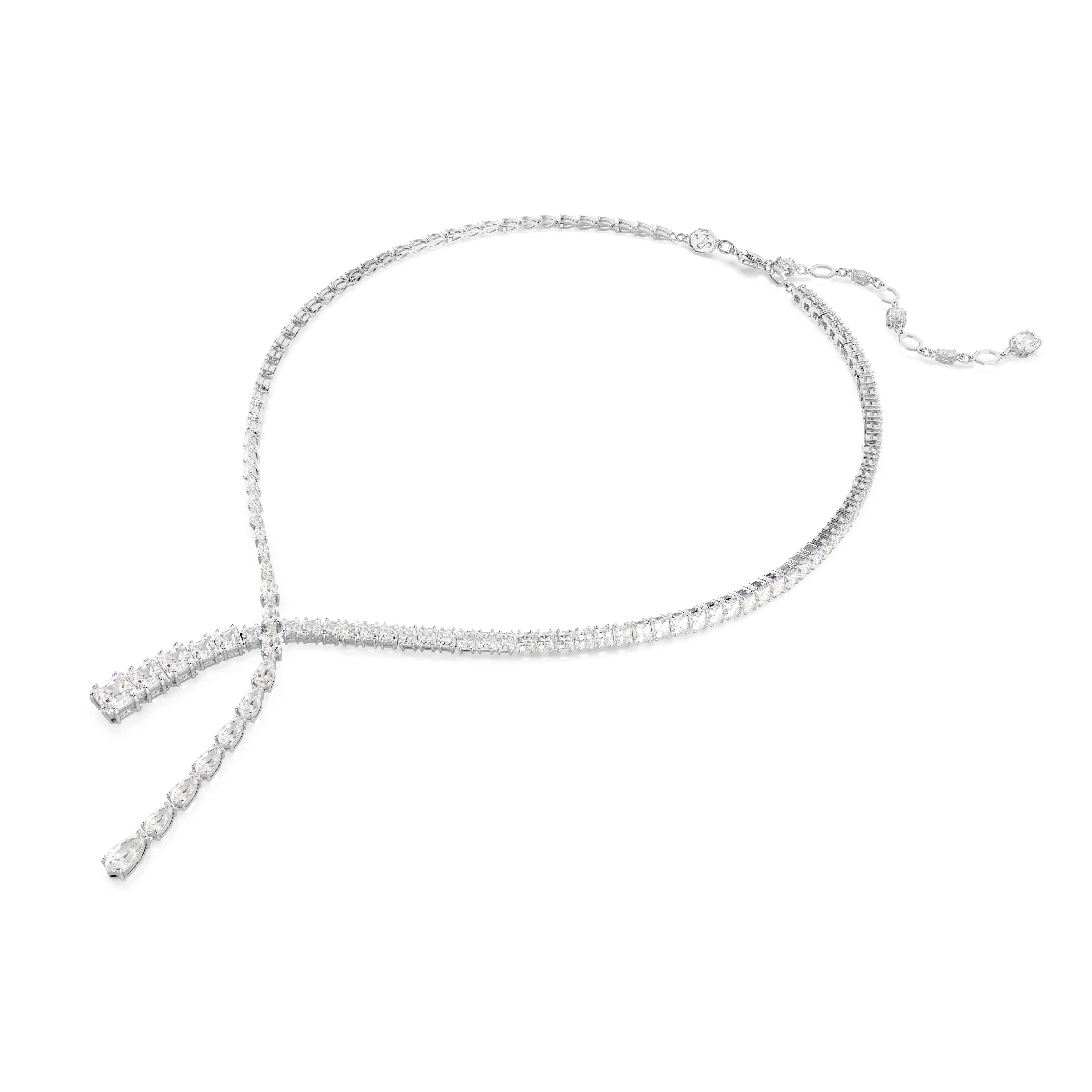 Matrix Y Kolye, Mixed Cuts, Beyaz, Rodyum Kaplama