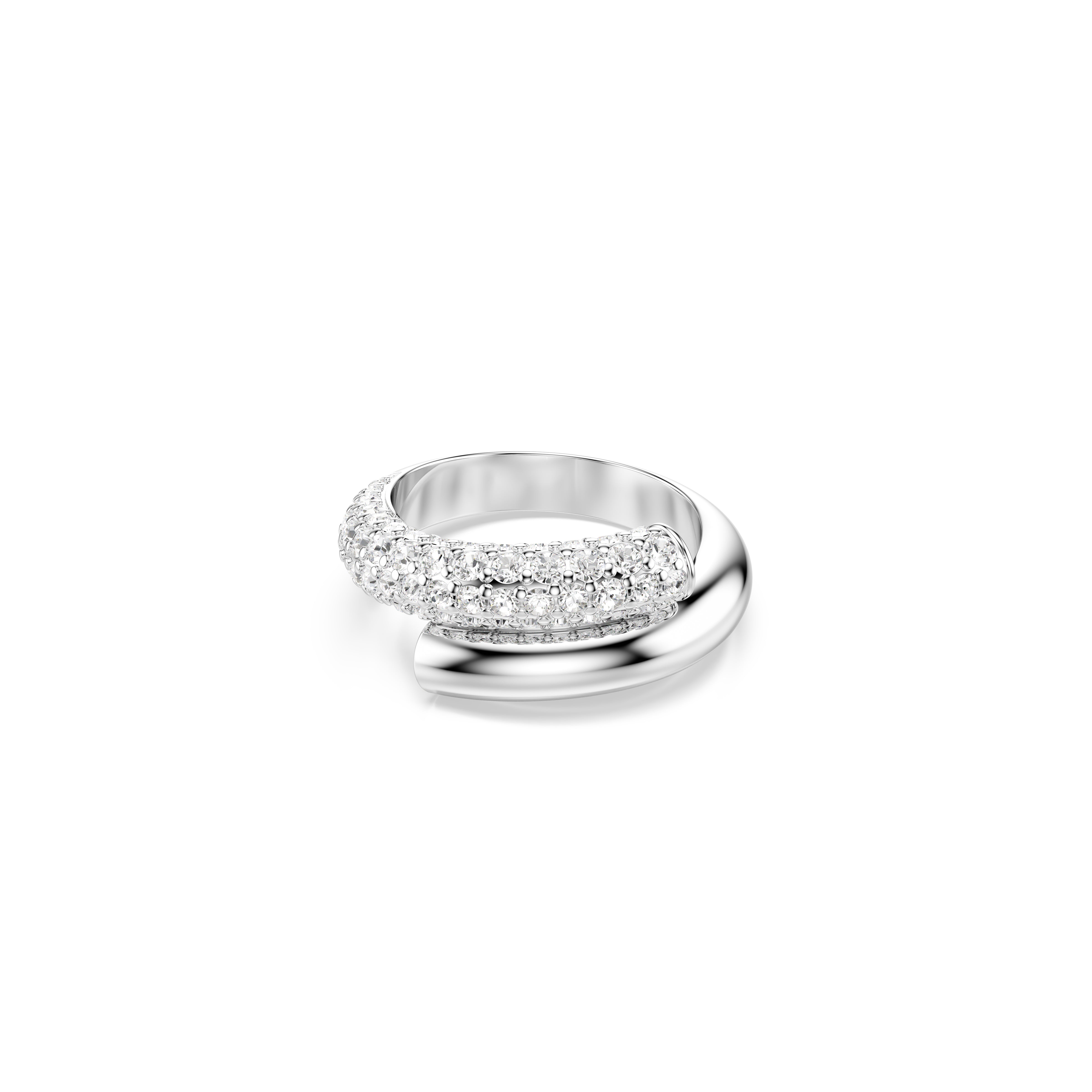Dextera Ring, White, Rhodium Plated