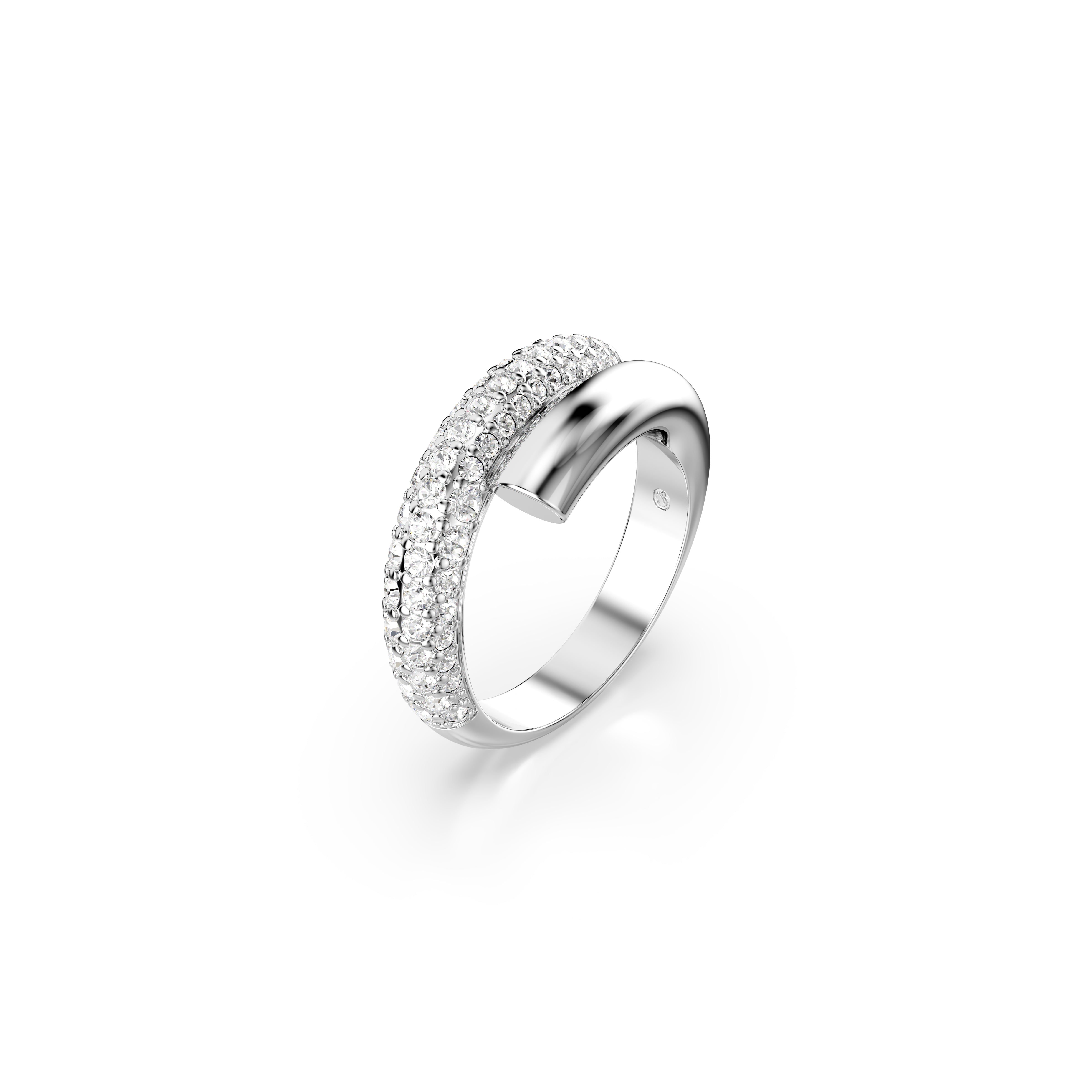 Dextera Ring, White, Rhodium Plated