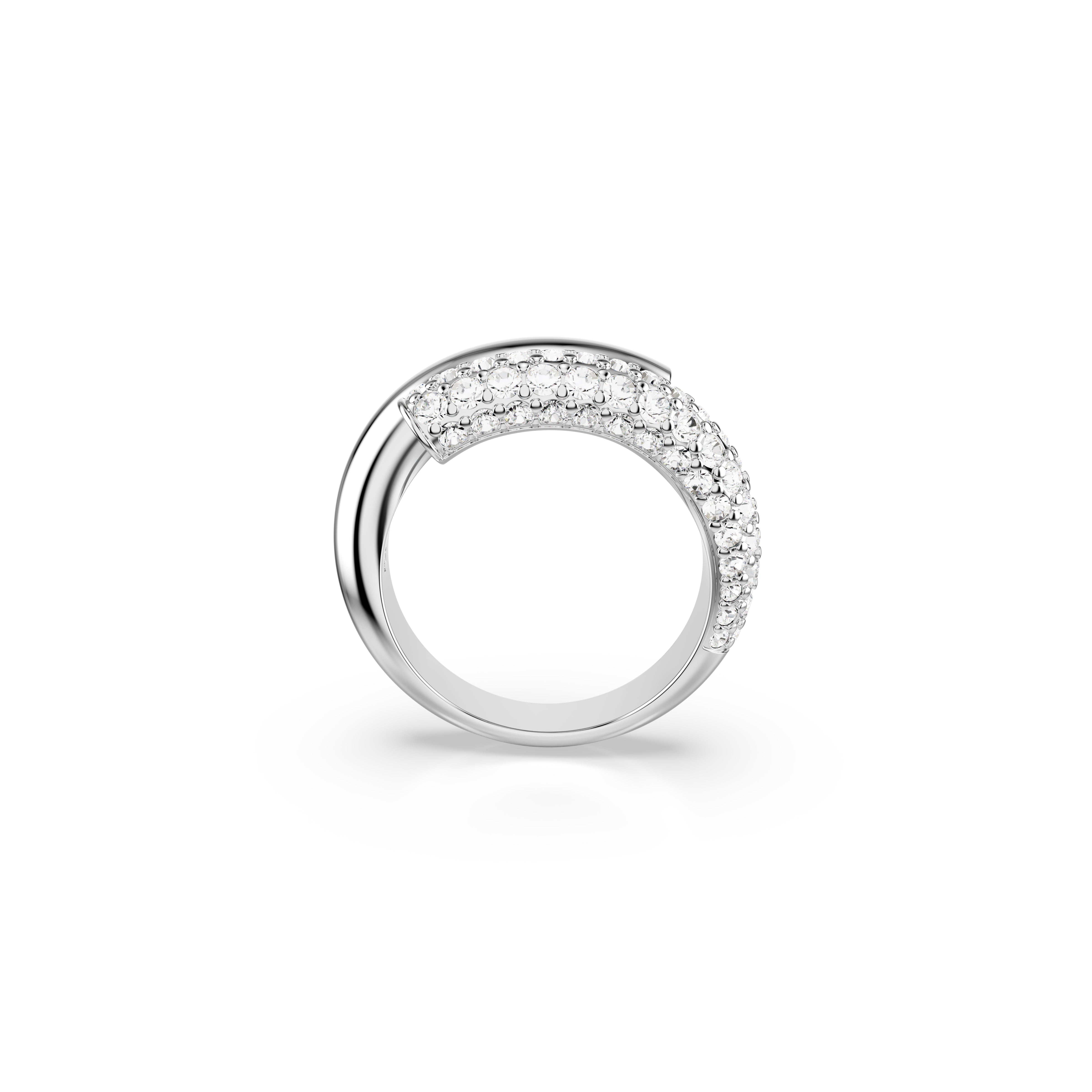Dextera Ring, White, Rhodium Plated