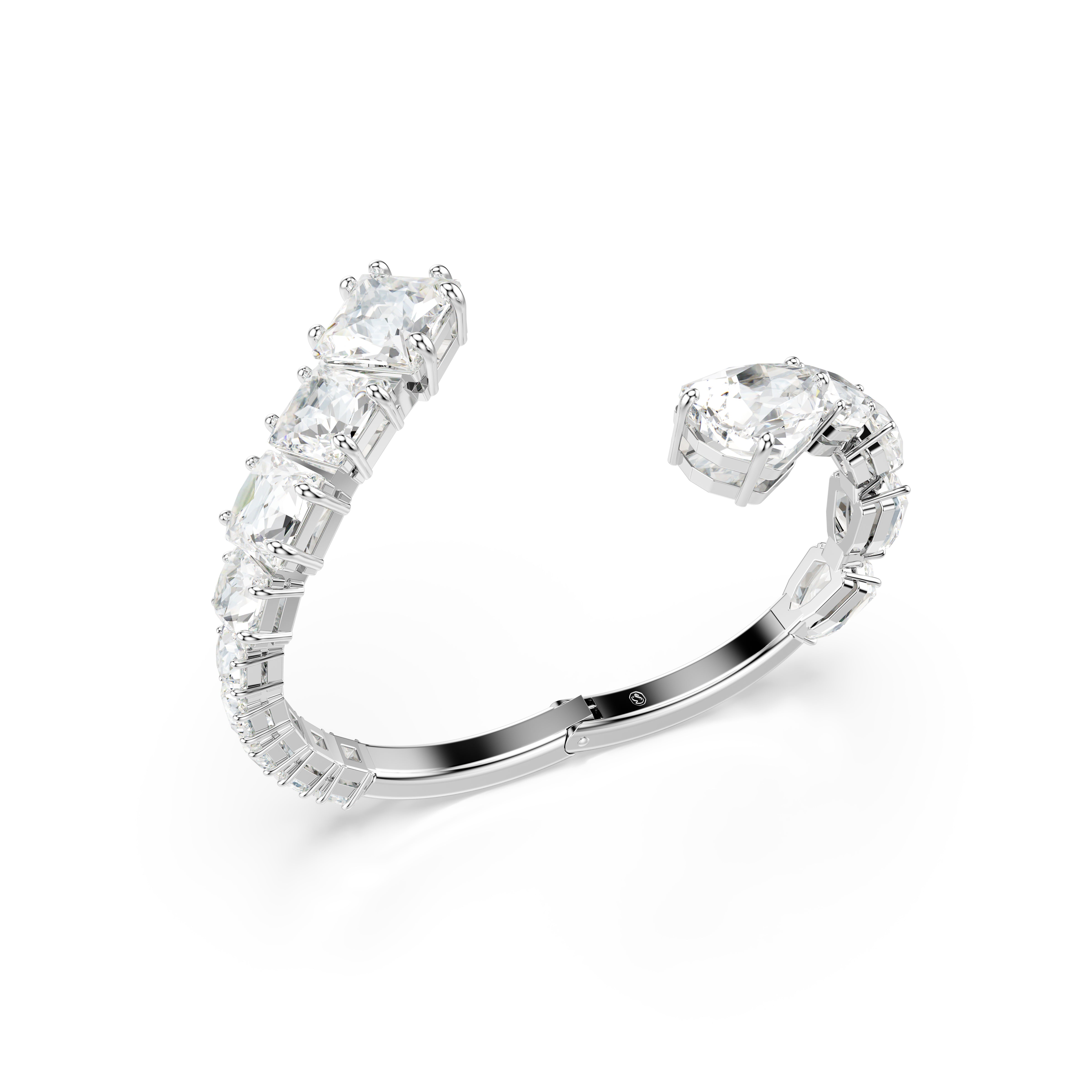 Matrix Bangle Bileklik, Mixed Cuts, Beyaz, Rodyum Kaplama