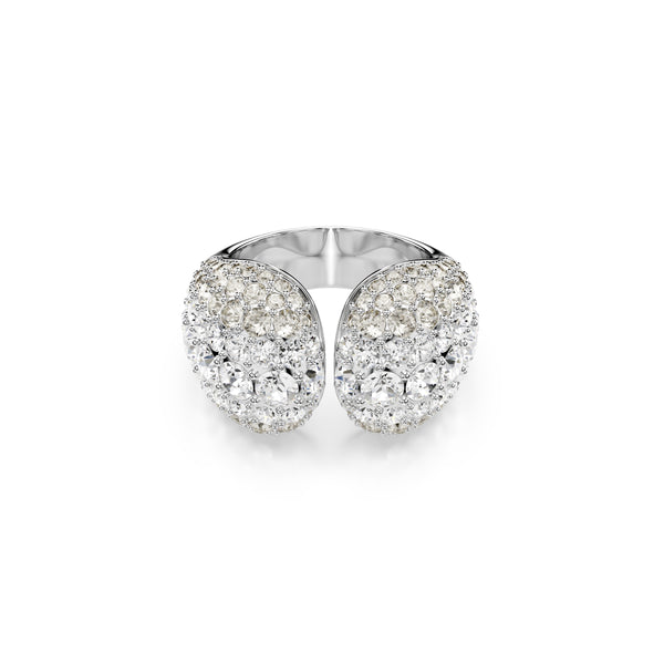 Sublima Kokteyl Yüzük, Round Cut, Beyaz Rodyum Kaplama, 50