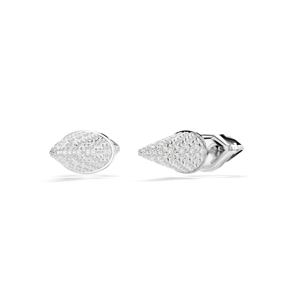 Lucent Stud Küpe, Pavé, Spike, Beyaz, Rodyum Kaplama