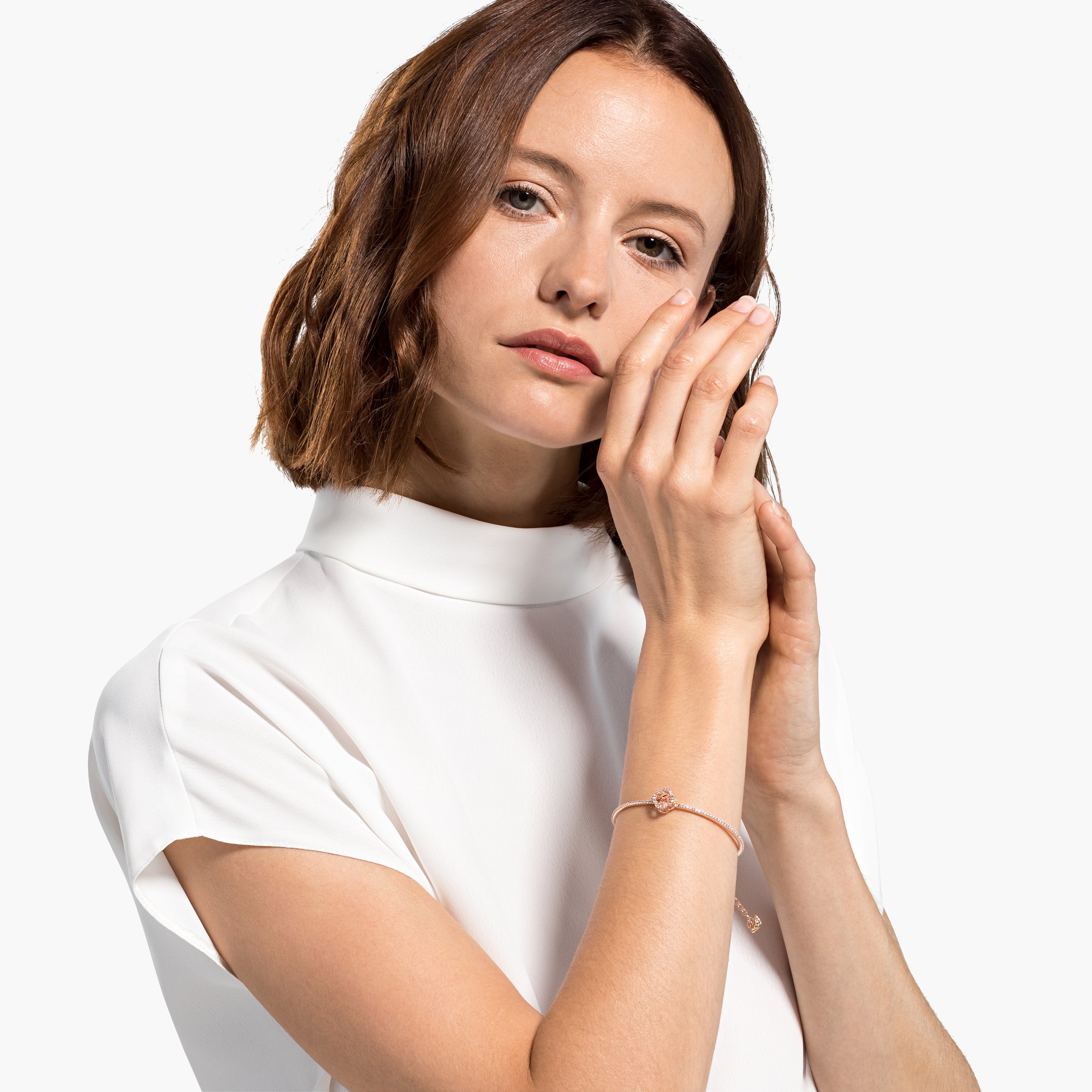 Sparkling Dc Clover Bileklik,Pembe,Pembe Altin Rengi Kaplama