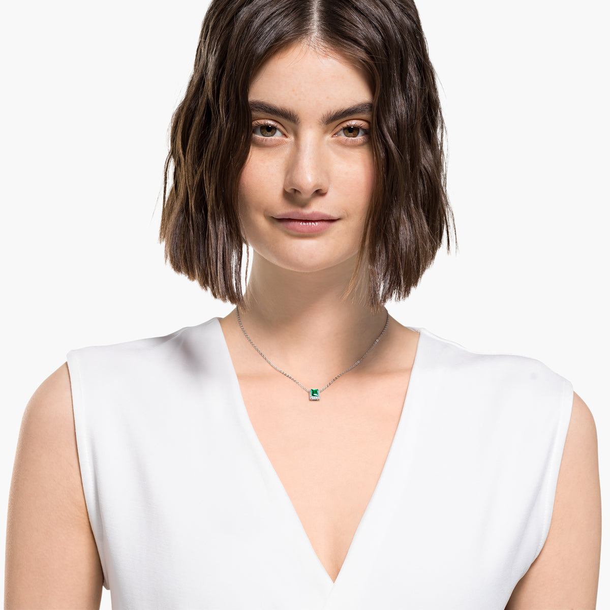 Angelic 125 Kolye,Yeşil,Rodyum Kaplama
