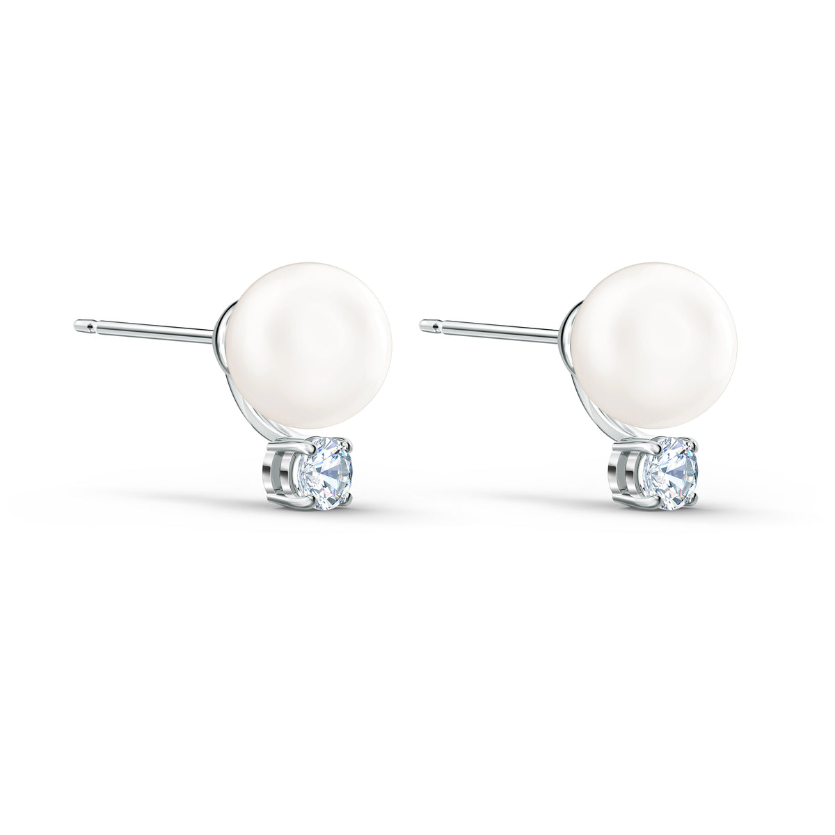 Treasure Pearl Küpe,Beyaz,Rodyum Kaplama